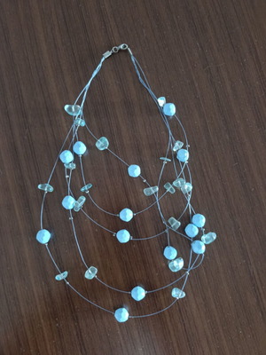 Necklace with turquoise and transparent beads new