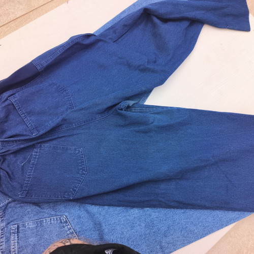 Prenatal women's jeans medium size, used, black and dark blue, maternity elastic waist