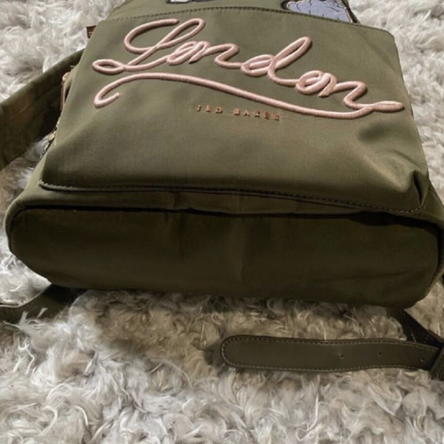 Ted Baker Slogan Appliqué Nylon Backpack like new, multicolor