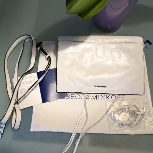Rebecca Minkoff leather shoulder bag new, white, clutch and crossbody