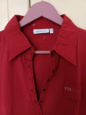 Yessica women's blouse red long sleeve, like new size L