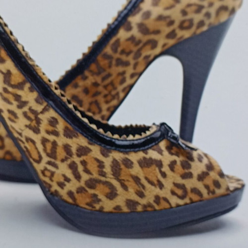 Decorative frame with leopard print high heels, new