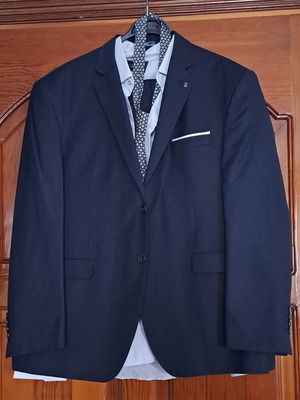 Men's Dark Navy 4-Piece Suit Set XXL like new