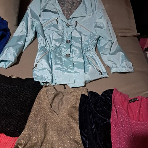 Women's clothing bundle M-L, winter sweaters, evening tops, new windbreaker jacket, pants