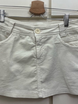 Super mini skirt used, cotton, size S, white