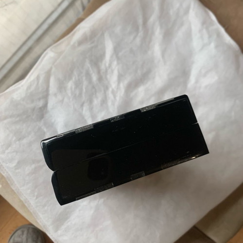 Clutch Olga Berg like new, black with silver mirror details and chain