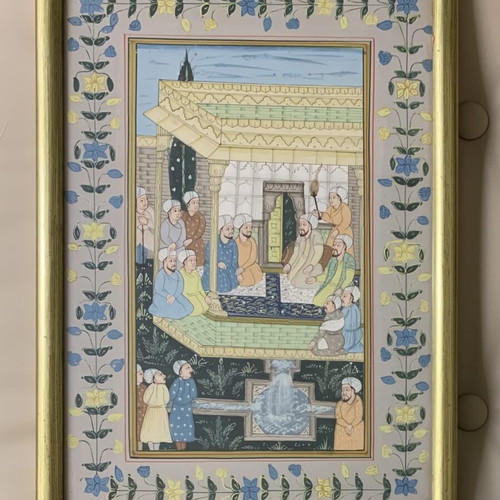 Persian silk screen printing vintage used artwork 35x24.5cm
