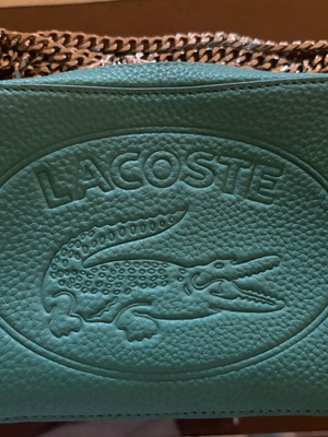 Lacoste shoulder bag new, turquoise leather