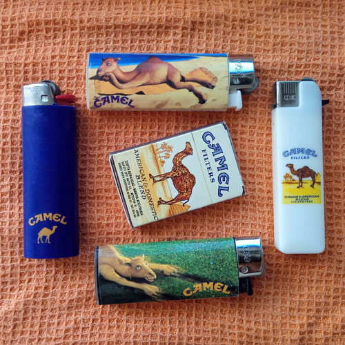 Camel pack used with 4 lighters and matches
