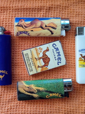 Camel pack used with 4 lighters and matches