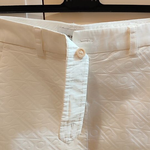 Pinko White Pencil Skirt with Embossed Monogram Like New