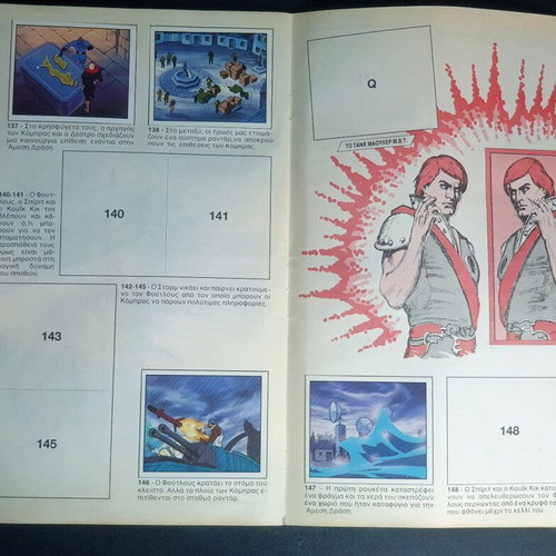 Transformers and Action Force Gi Joe sticker albums used, Panini