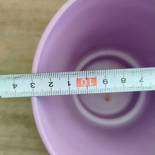Ceramic planter purple used, diameter 13 cm, height 15.3 cm