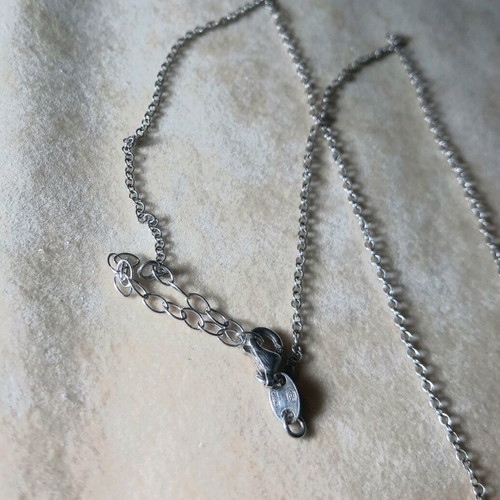 Silver Rose Gold Italian Necklace Two-Tone with Envelope Pendant