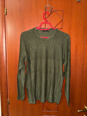 Zara men's shirt used, long sleeve, khaki green, size M