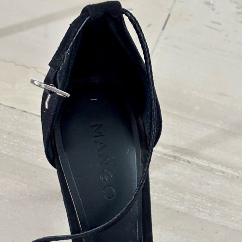 Mango sandals like new, black with silver crystals, 10 cm heel, size 41