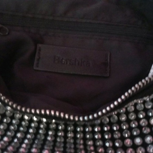 Zara black shoulder bag with studs and strass like new