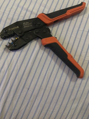 Crimping tool set used, 3 pieces with ergonomic handles