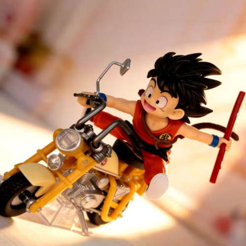 Dragon Ball Z Son Goku figure with yellow motorcycle new