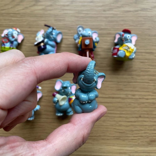 Kinder Ferrero surprise vintage elephant circus figures used, pack of 14
