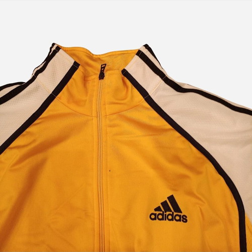 Adidas vintage track jacket used, yellow and white with removable sleeves