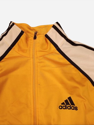 Adidas vintage track jacket used, yellow and white with removable sleeves