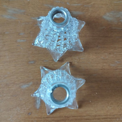 Vintage candle holders used, pair with unique details