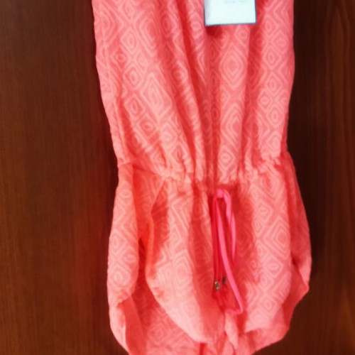 One Size Orange Beach Romper new with tag