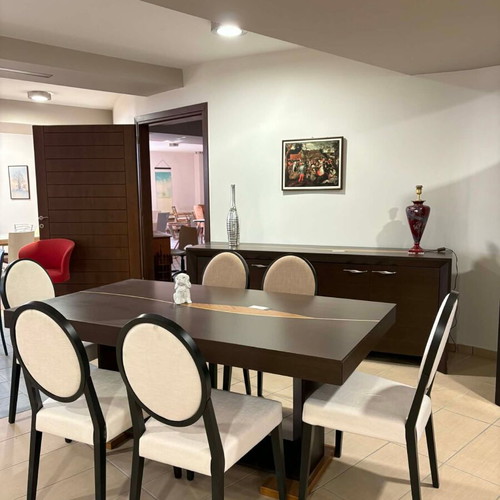 Extendable dining set new oak wood with 6 chairs
