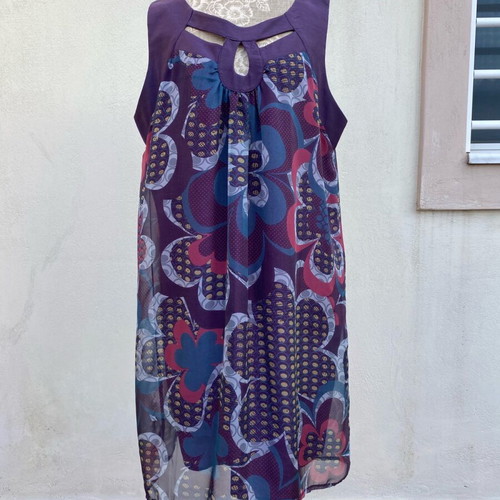 Sleeveless floral dress Paul - Christophe like new, purple, size 4XL