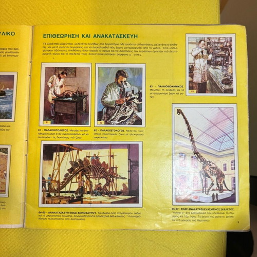 Prehistoric Animals sticker album by Panini used, 1980s edition