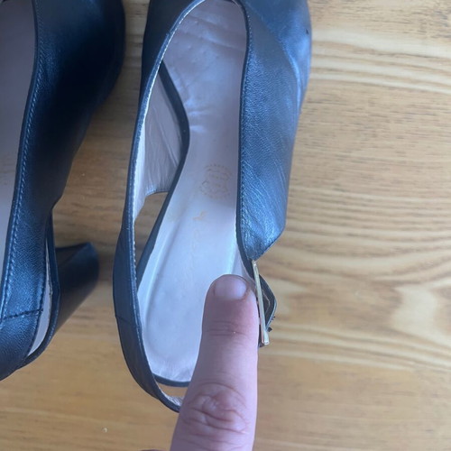 Boxer Chic black peep-toe slingback shoes size 37 used