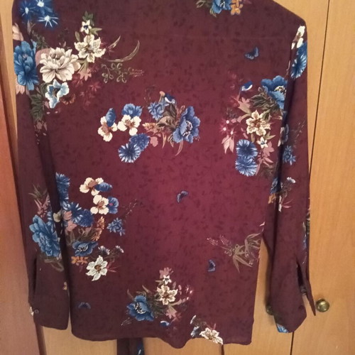 Zara floral burgundy shirt XL new, wrap style