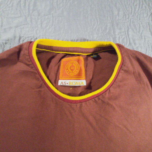 AS Roma T-shirt, burgundy with yellow details, size M