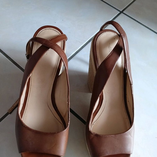 Zara Trafaluc women's platform shoes used, brown, size 38, 12 cm heel