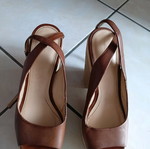 Zara Trafaluc women's platform shoes used, brown, size 38, 12 cm heel