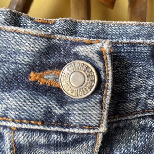 Benetton denim skirt size S like new, blue, A-line with buttons