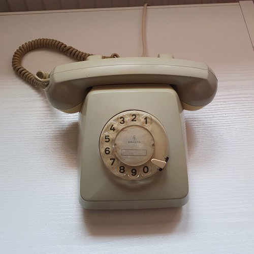 Siemens vintage rotary dial landline phone used, 1970s design