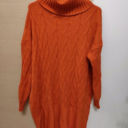 Blouse dress one size orange like new, turtleneck