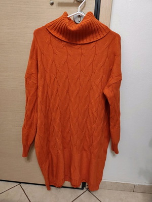 Blouse dress one size orange like new, turtleneck