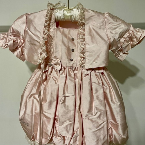 Aslanis baptism dress set with hat and jacket new