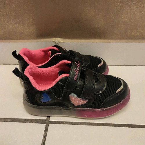 Girls' athletic shoes size 31 like new, black-pink