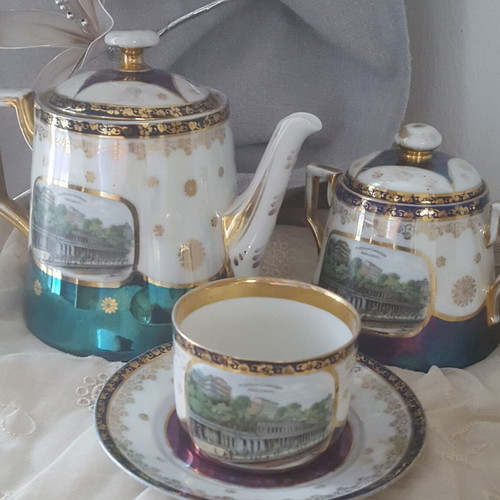 Victoria Carlsbad Austria 1904-1918 porcelain set of 4 parts used