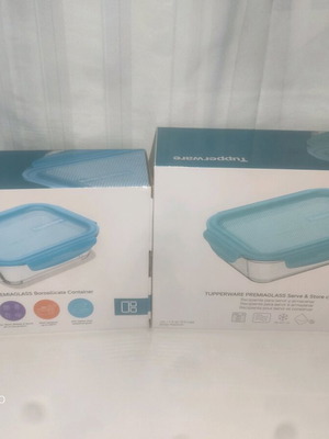 Tupperware Premia Glass 2 heat-resistant containers 1L and 1.5L new
