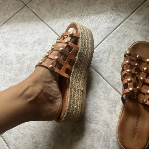 Makis Kotris sandals like new, size 39, beige and gold