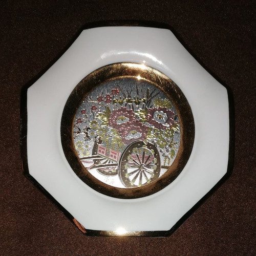 Decorative plate "The Art of Chokin" with 24K Gold & Silver (Made in Japan)