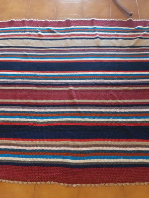 Handmade wool knitted blanket 1.60 × 1.75 m