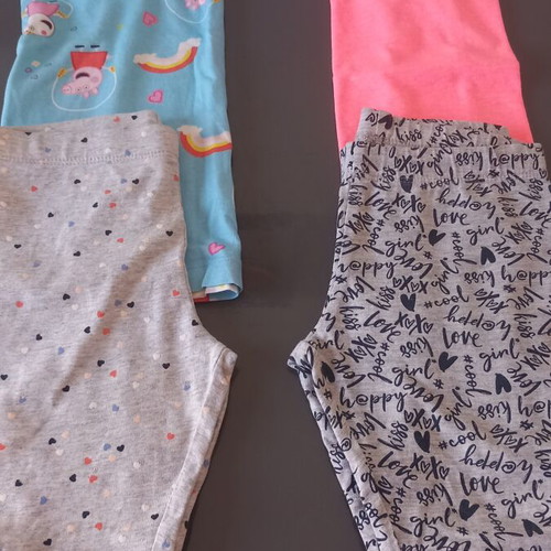 H&M girls' outfit pack 2 tops and 2 leggings 4-6 years like new
