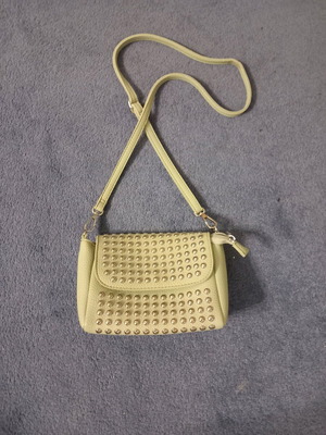 Crossbody bag with studs almost like new, turquoise
