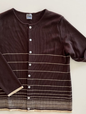 Brown cardigan with gold stripes Large used